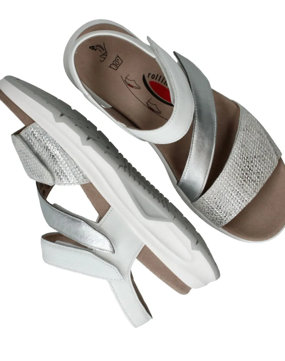 DAMES Gabor Rollingsoft Sandalen Wit Dames
