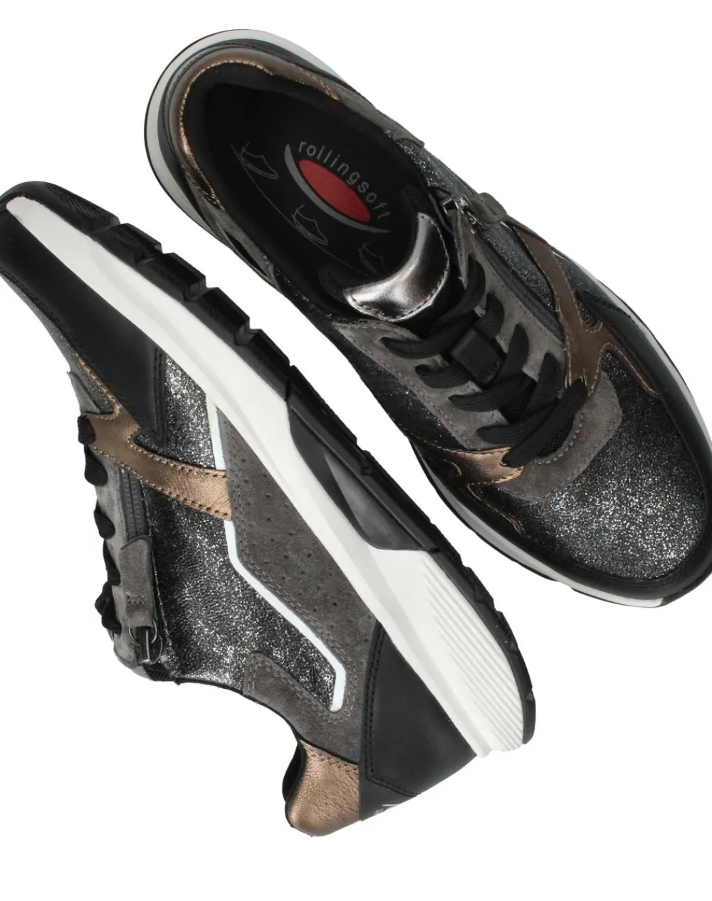 DAMES Gabor Rollingsoft Sneakers Zwart Dames
