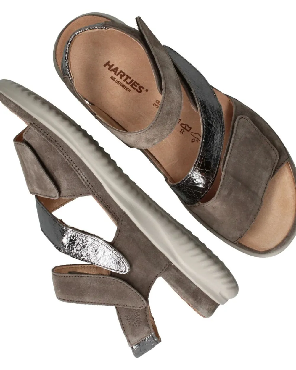 DAMES Hartjes Sandalen Taupe Dames