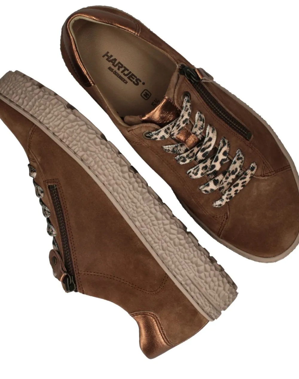 DAMES Hartjes Sneakers Cognac Dames