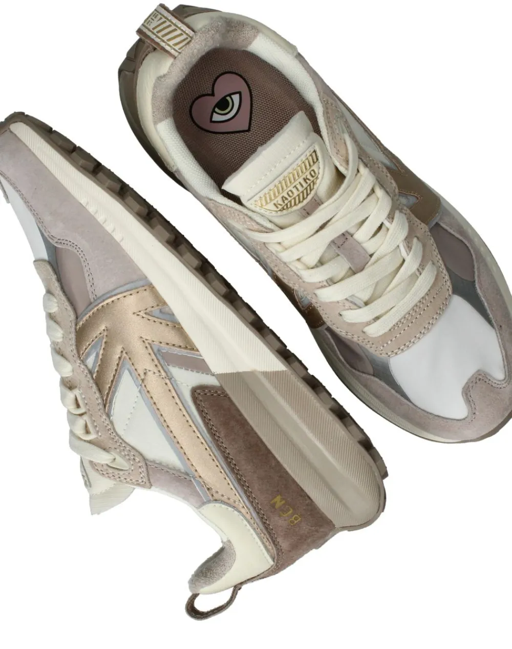 DAMES Kaotiko Detroit Gold Sneakers Taupe Dames