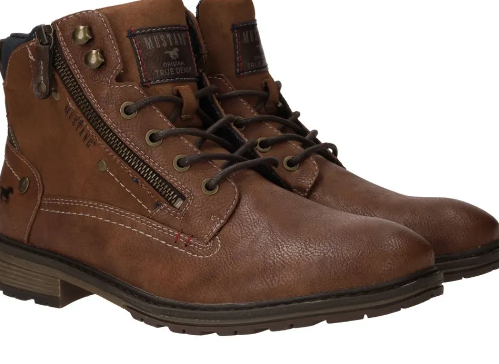 Heren Mustang Veterboots Bruin Heren