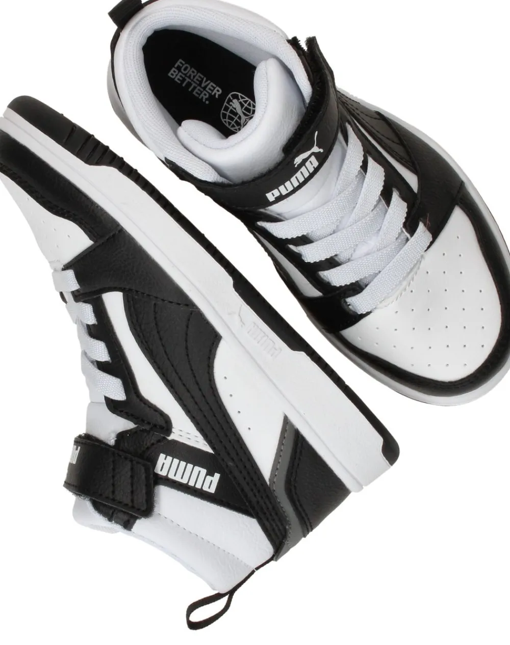 Puma Rebound V6 Mid Sneakers Zwart Jongens