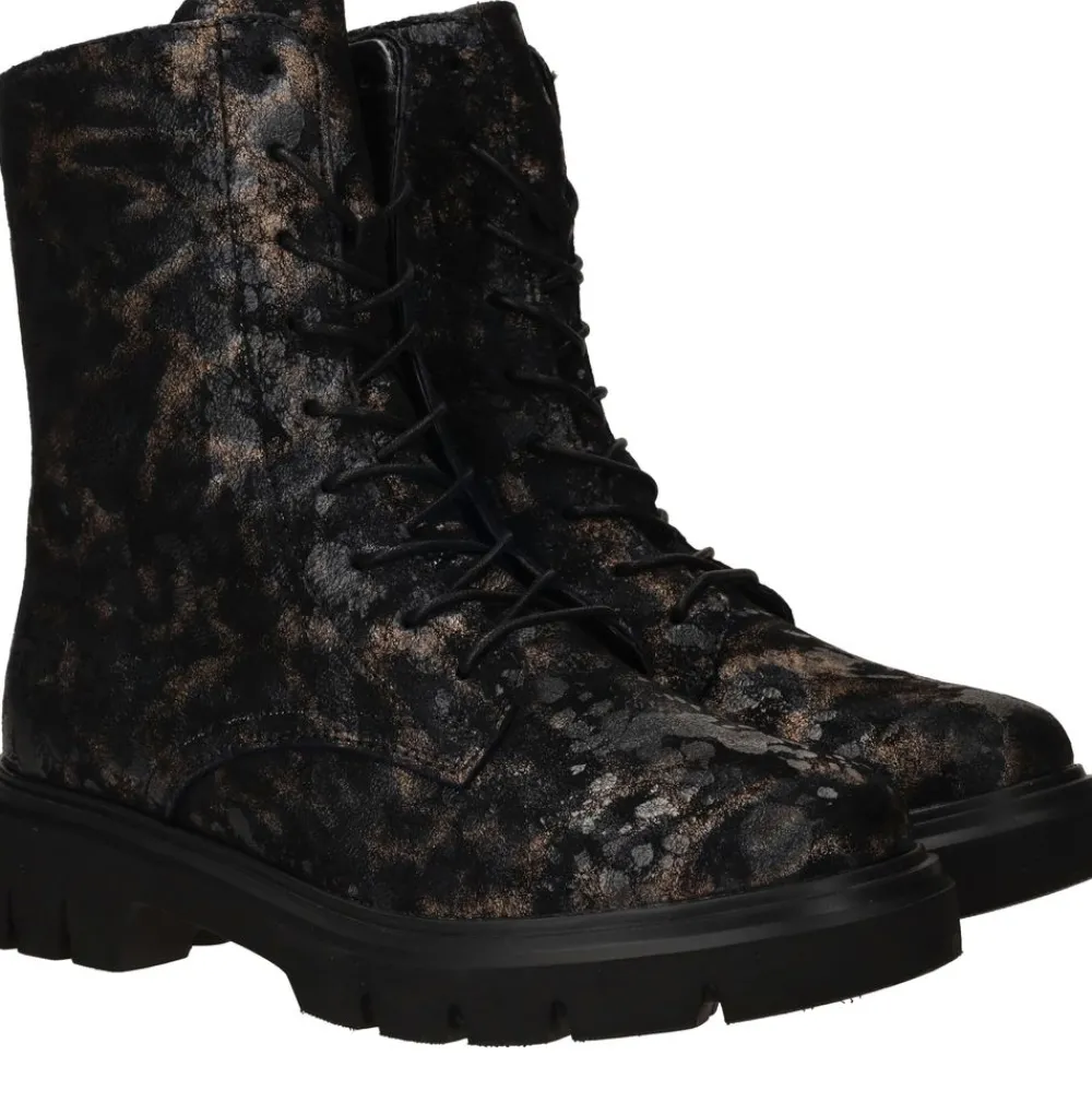 DAMES Remonte Veterboots Zwart Dames