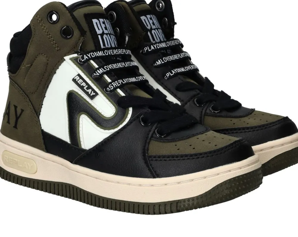 Replay Epic Jr MID 4 Sneakers Groen Jongens
