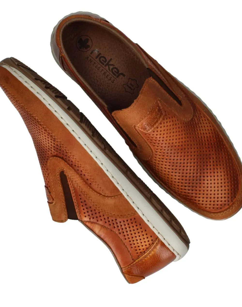 Heren Rieker Instappers Cognac Heren
