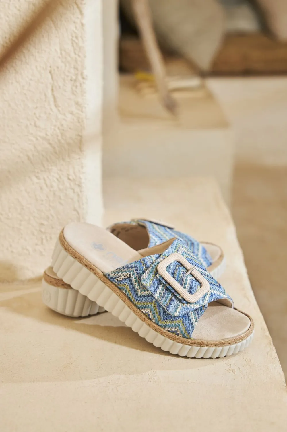 DAMES Rieker Slippers Blauw Dames