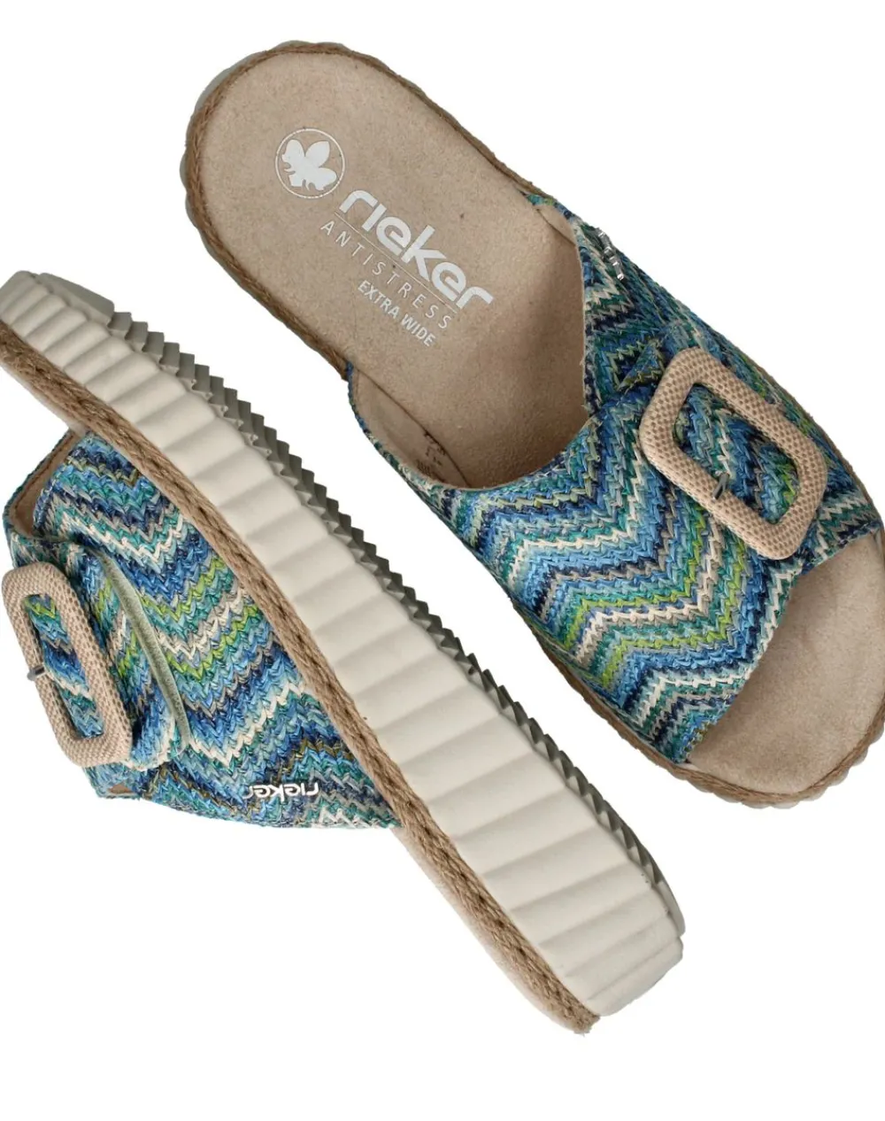 DAMES Rieker Slippers Blauw Dames