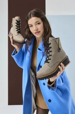 DAMES Rieker Veterboots Beige Dames