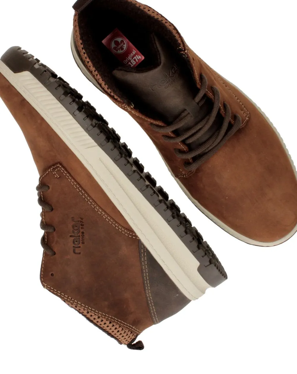 Heren Rieker Veterboots Bruin Heren