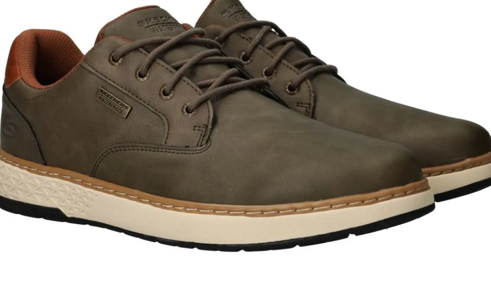 Heren Skechers Garlan Pryor Waterproof Veterschoenen Grijs Heren