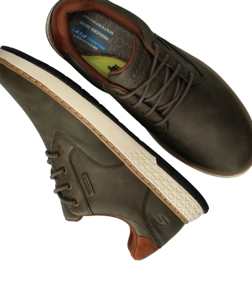 Heren Skechers Garlan Pryor Waterproof Veterschoenen Grijs Heren
