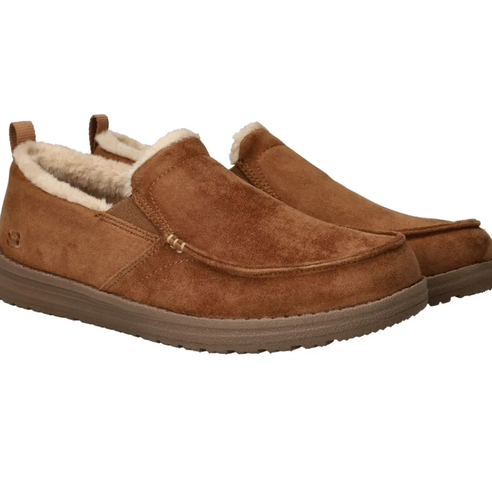 Heren Skechers Relaxed Fit Melson Willmore Pantoffels Cognac Heren