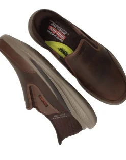 Heren Skechers Slip-Ins Relaxed Fit Slade Cooper Instappers Bruin Heren