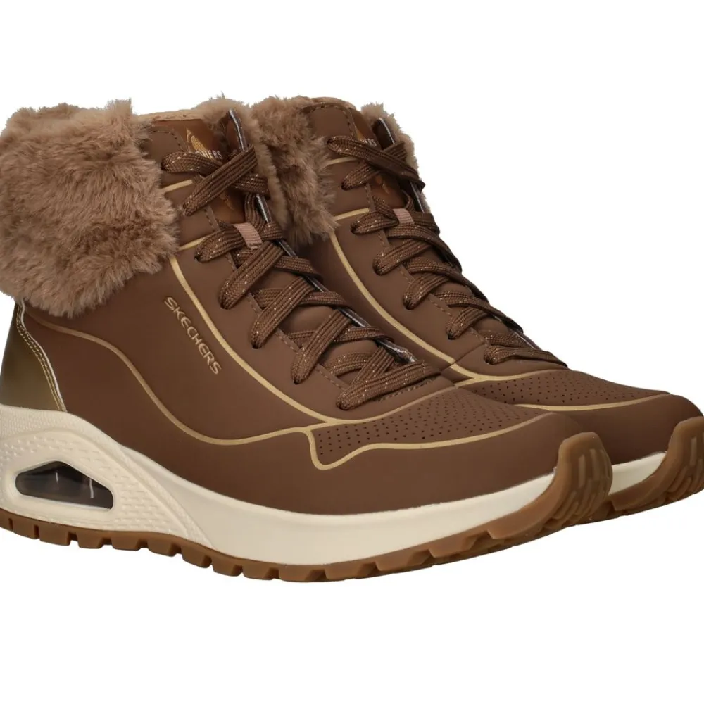 DAMES Skechers Uno Rugged Fall Shimmer Veterboots Bruin Dames