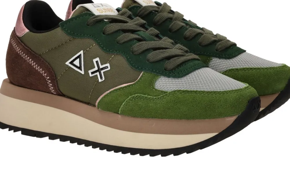 DAMES SUN68 Big Ally Solid Sneakers Groen Dames
