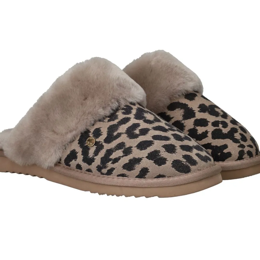 DAMES Warmbat Collie Pantoffels Taupe Dames