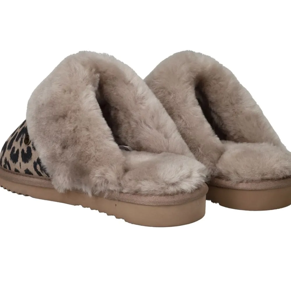 DAMES Warmbat Collie Pantoffels Taupe Dames