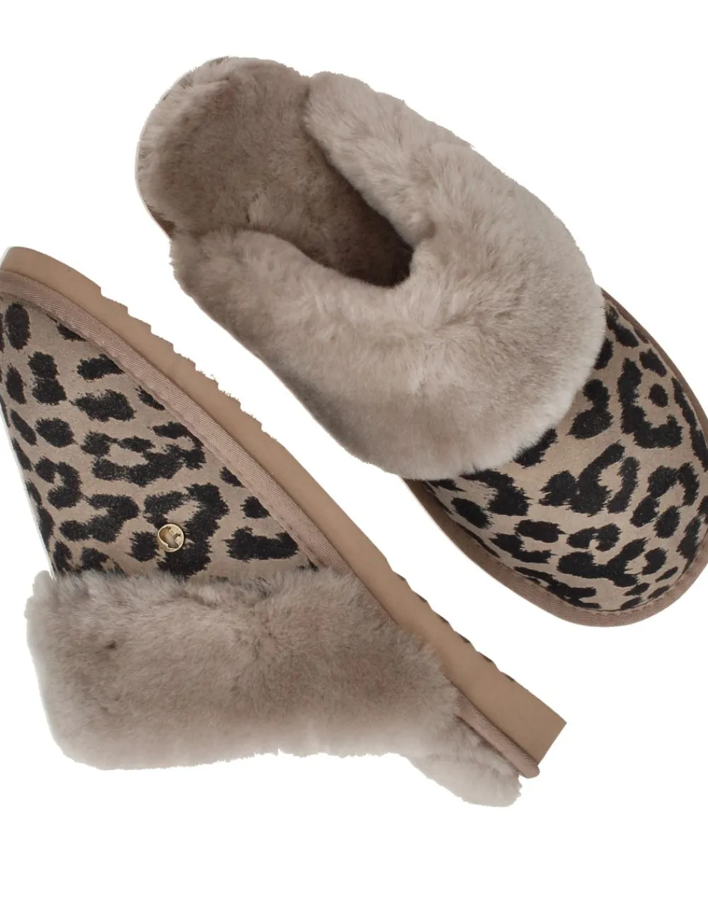 DAMES Warmbat Collie Pantoffels Taupe Dames