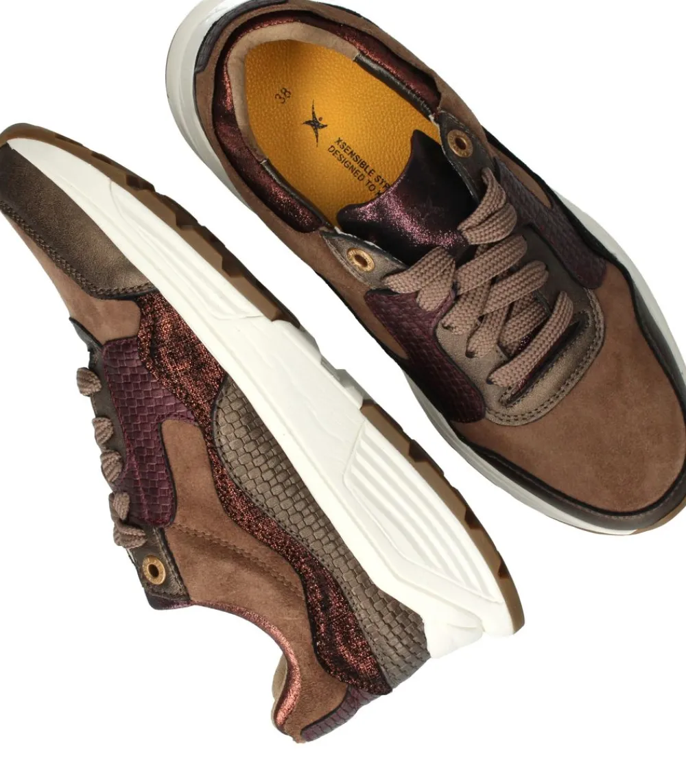 DAMES Xsensible Golden Gate Stretchwalker Sneakers Bruin Dames