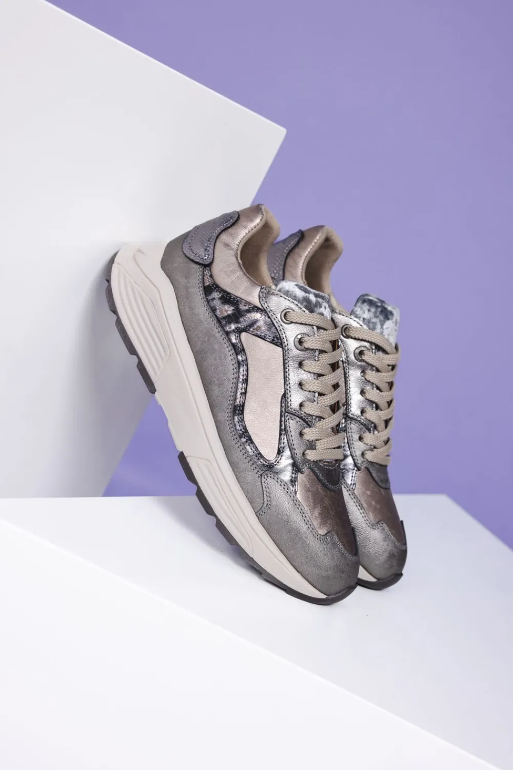 DAMES Xsensible Milau Stretchwalker Sneakers Zilver Dames
