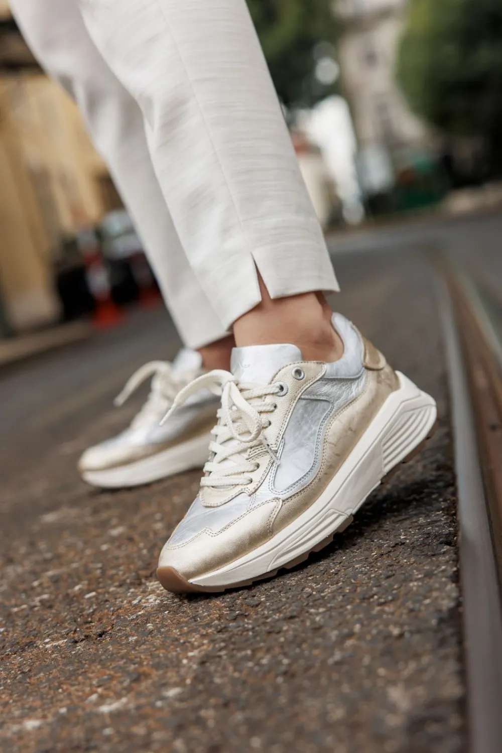 DAMES Xsensible Milau Stretchwalker Sneakers Goud Dames